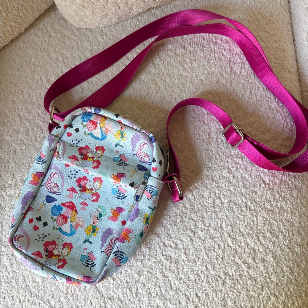 Buckle-Down Alice in Wonderland Crossbody Bag